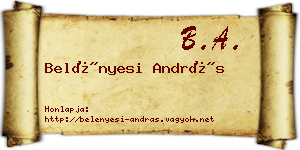 Belényesi András névjegykártya