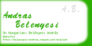 andras belenyesi business card
