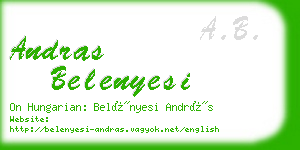 andras belenyesi business card